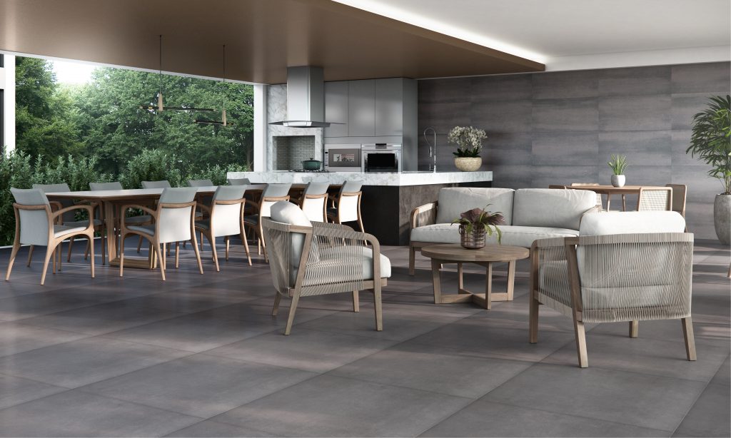 5 porcelanatos para sua casa ficar mais bonita e elegante - Porcelanato Urban Gray Acetinado, formato 62x62. Foto: Elizabeth Revestimento